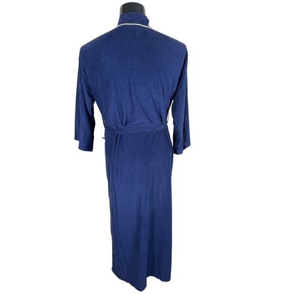Vintage 70’s Orange Navy Blue Velour After Hours Diplomat House Robe - Picture 5 of 6